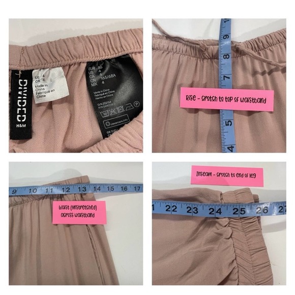 Divided By H&M Size 4 Pull On Elastic Waist Mauve Joggers #WB117 - Picture 4 of 6